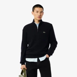 Maglione da uomo in lana con collo alto e zip