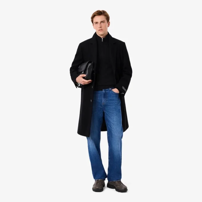 Maglione da uomo in lana con collo alto e zip Maglione da uomo in lana con collo alto e zip