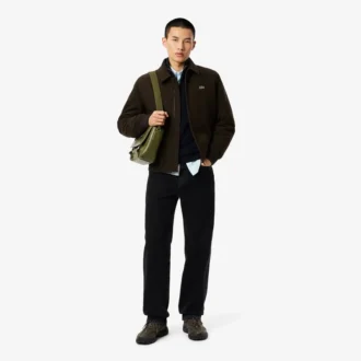 Maglione da uomo in lana con collo alto e zip