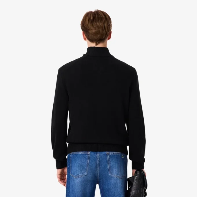 Maglione da uomo in lana con collo alto e zip Maglione da uomo in lana con collo alto e zip