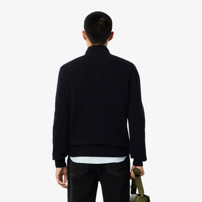 Maglione da uomo in lana con collo alto e zip Maglione da uomo in lana con collo alto e zip