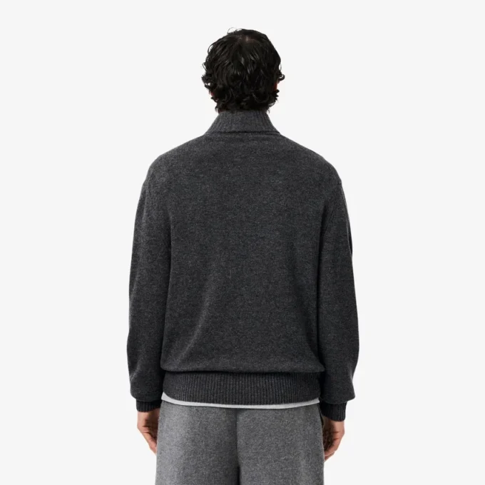 Maglione da uomo in lana con collo alto e zip Maglione da uomo in lana con collo alto e zip