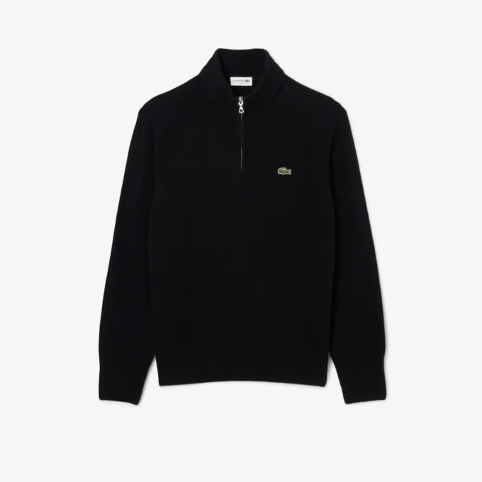 Maglione da uomo in lana con collo alto e zip Maglione da uomo in lana con collo alto e zip