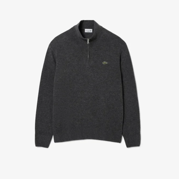 Maglione da uomo in lana con collo alto e zip Maglione da uomo in lana con collo alto e zip