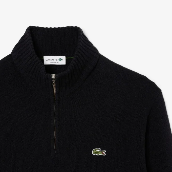 Maglione da uomo in lana con collo alto e zip Maglione da uomo in lana con collo alto e zip