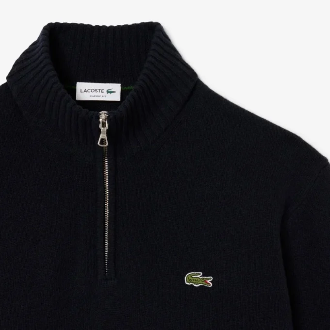 Maglione da uomo in lana con collo alto e zip Maglione da uomo in lana con collo alto e zip
