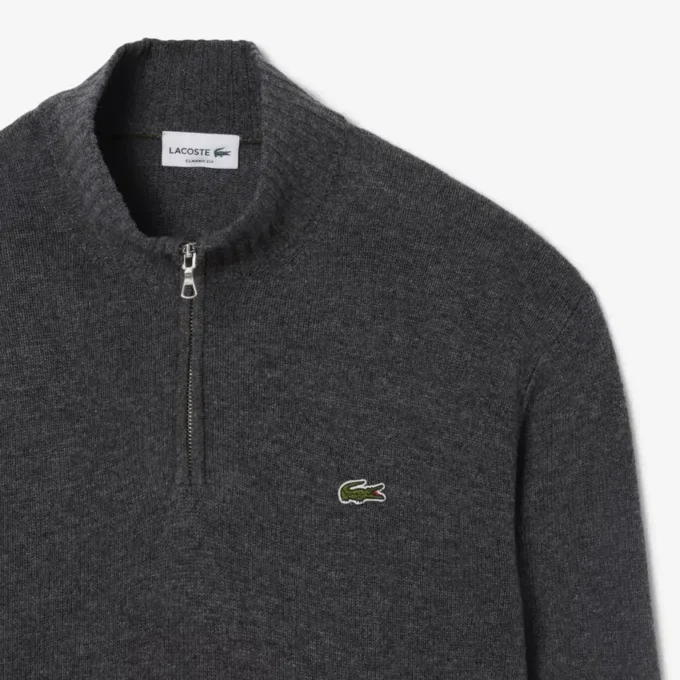Maglione da uomo in lana con collo alto e zip Maglione da uomo in lana con collo alto e zip