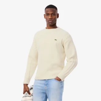 Maglione da uomo in lana con effetto patchwork e vestibilità comoda