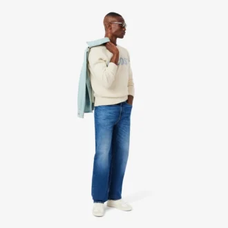 Maglione da uomo in lana con intarsio del marchio
