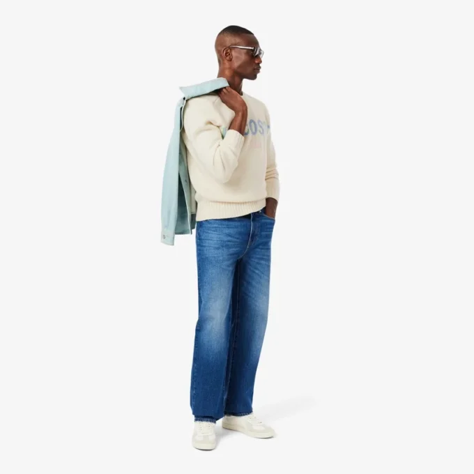 Maglione da uomo in lana con intarsio del marchio Maglione da uomo in lana con intarsio del marchio
