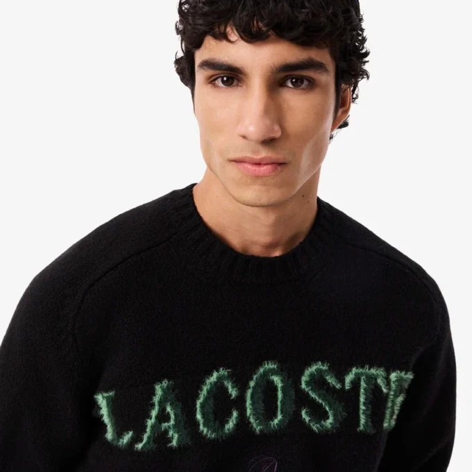 Maglione da uomo in lana con intarsio del marchio Maglione da uomo in lana con intarsio del marchio