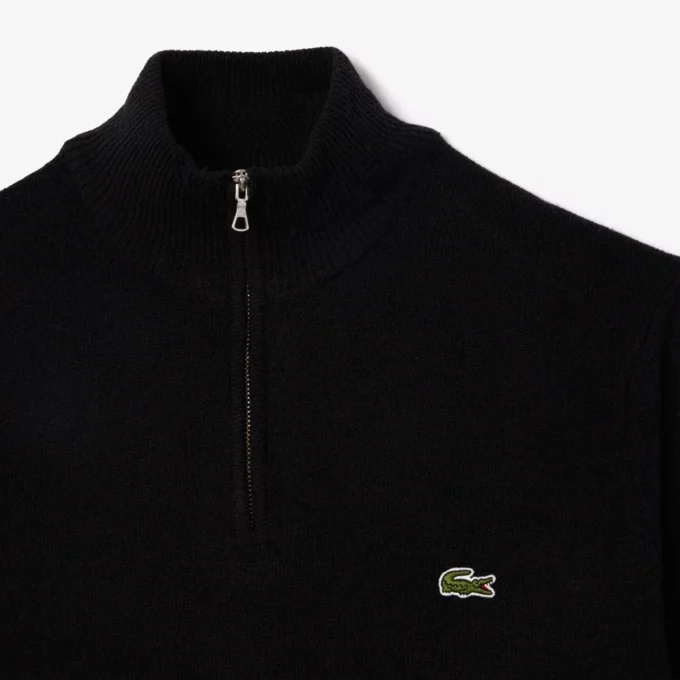 Maglione da uomo in lana con mezza zip Maglione da uomo in lana con mezza zip