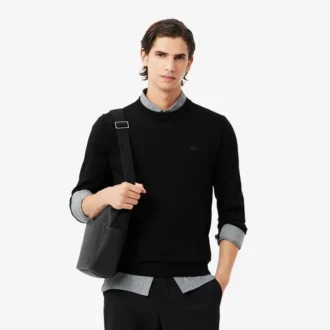 Maglione da uomo in lana merino con collo a giro