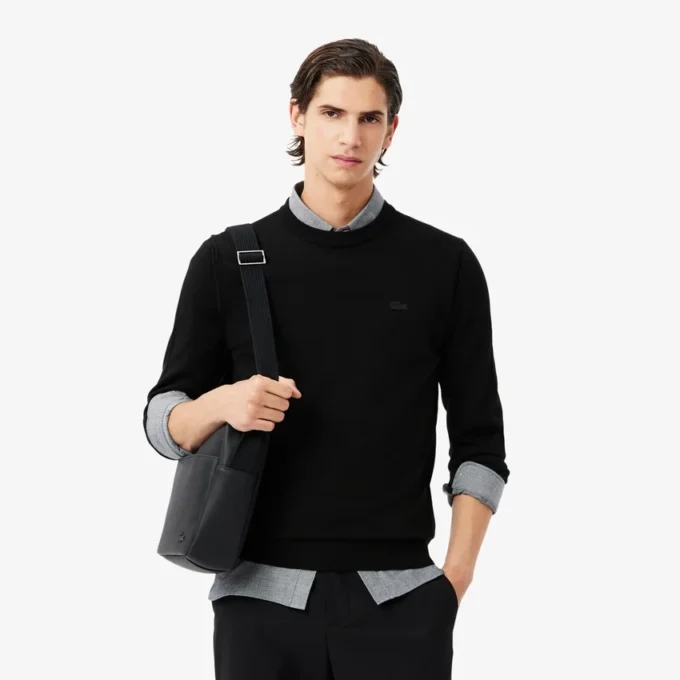 Maglione da uomo in lana merino con collo a giro Maglione da uomo in lana merino con collo a giro