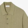 Maglione da uomo in maglia a costine fluida con collo a polo Maglione da uomo in maglia a costine fluida con collo a polo