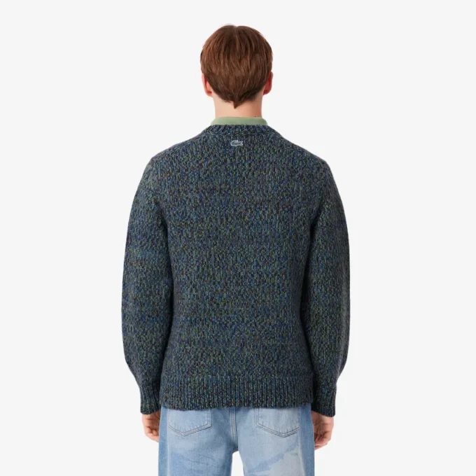 Maglione da uomo in maglia intarsio con coccodrillo Maglione da uomo in maglia intarsio con coccodrillo