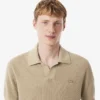 Maglione da uomo in misto cotone con collo a polo aperto Maglione da uomo in misto cotone con collo a polo aperto