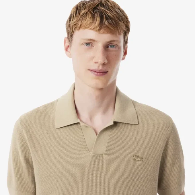 Maglione da uomo in misto cotone con collo a polo aperto Maglione da uomo in misto cotone con collo a polo aperto