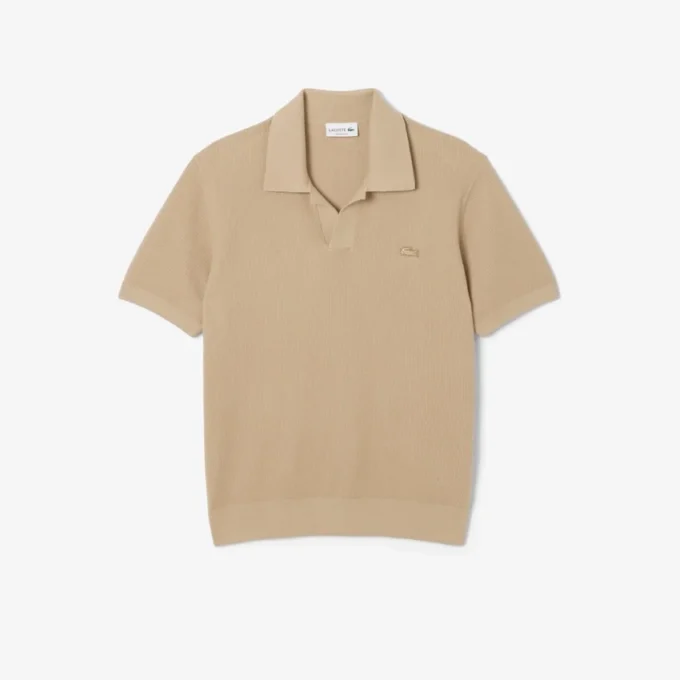 Maglione da uomo in misto cotone con collo a polo aperto Maglione da uomo in misto cotone con collo a polo aperto