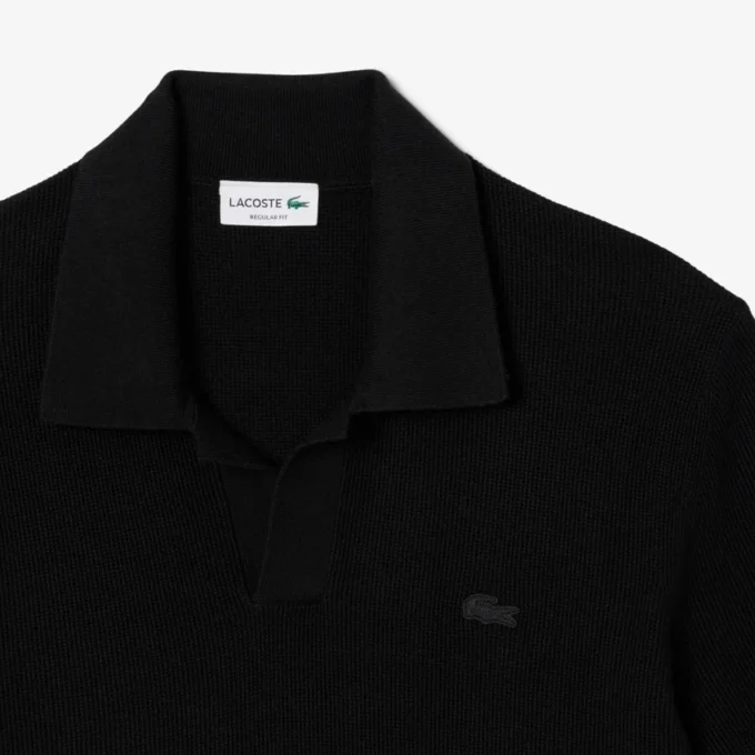 Maglione da uomo in misto cotone con collo a polo aperto Maglione da uomo in misto cotone con collo a polo aperto