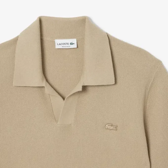 Maglione da uomo in misto cotone con collo a polo aperto Maglione da uomo in misto cotone con collo a polo aperto