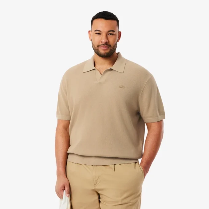 Maglione da uomo in misto cotone con collo a polo aperto Maglione da uomo in misto cotone con collo a polo aperto