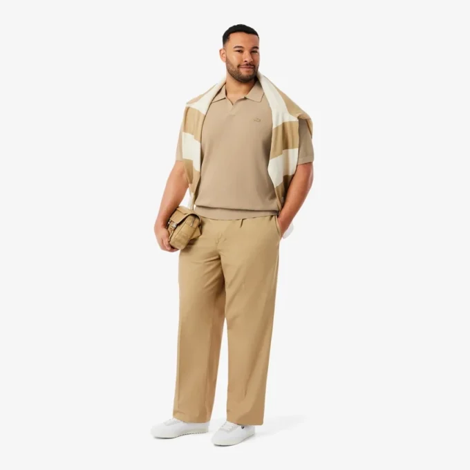 Maglione da uomo in misto cotone con collo a polo aperto Maglione da uomo in misto cotone con collo a polo aperto