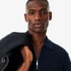 Maglione da uomo in misto cotone e lana con collo a polo e mezza zip Maglione da uomo in misto cotone e lana con collo a polo e mezza zip