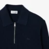 Maglione da uomo in misto cotone e lana con collo a polo e mezza zip Maglione da uomo in misto cotone e lana con collo a polo e mezza zip