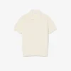 Maglione fluido a costine con collo a polo Maglione fluido a costine con collo a polo