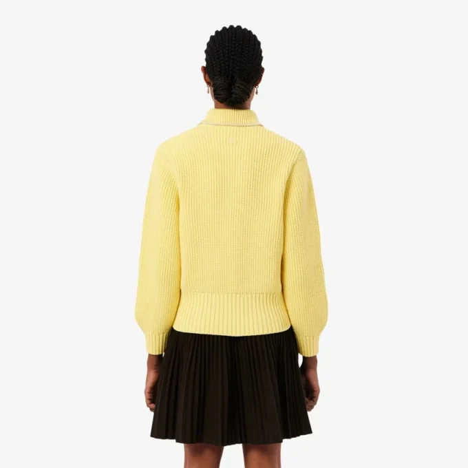 Maglione in cotone con zip e badge Maglione in cotone con zip e badge