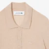 Maglione in lana merino con collo a polo in maglia a coste 3D Maglione in lana merino con collo a polo in maglia a coste 3D