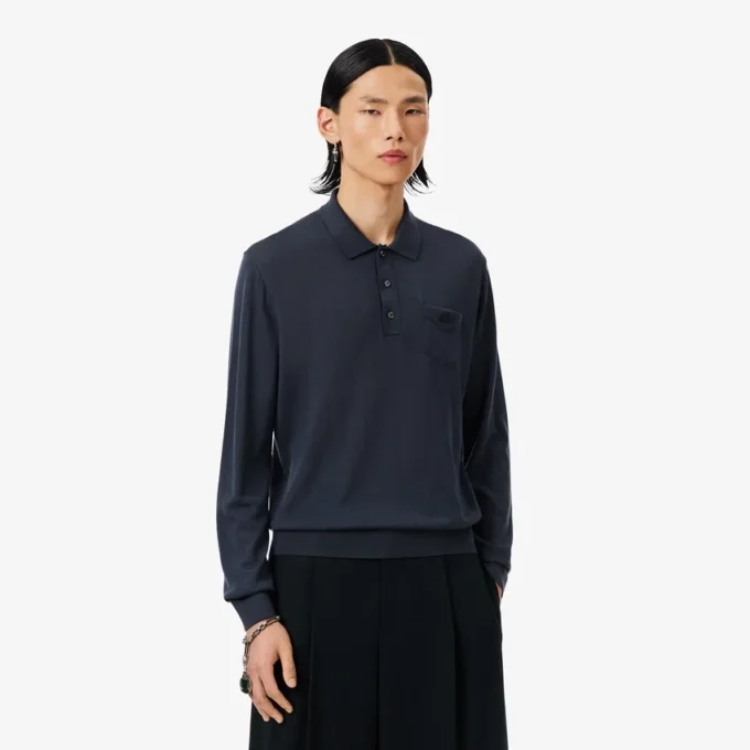 Maglione in lana merino con collo polo della collezione Runway Maglione in lana merino con collo polo della collezione Runway