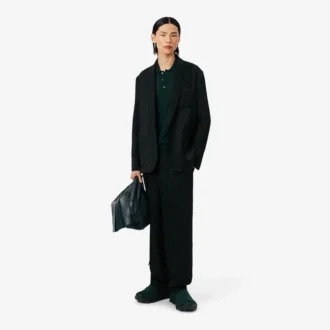 Maglione in lana merino con collo polo della collezione Runway