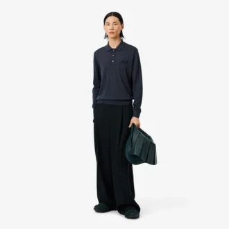 Maglione in lana merino con collo polo della collezione Runway