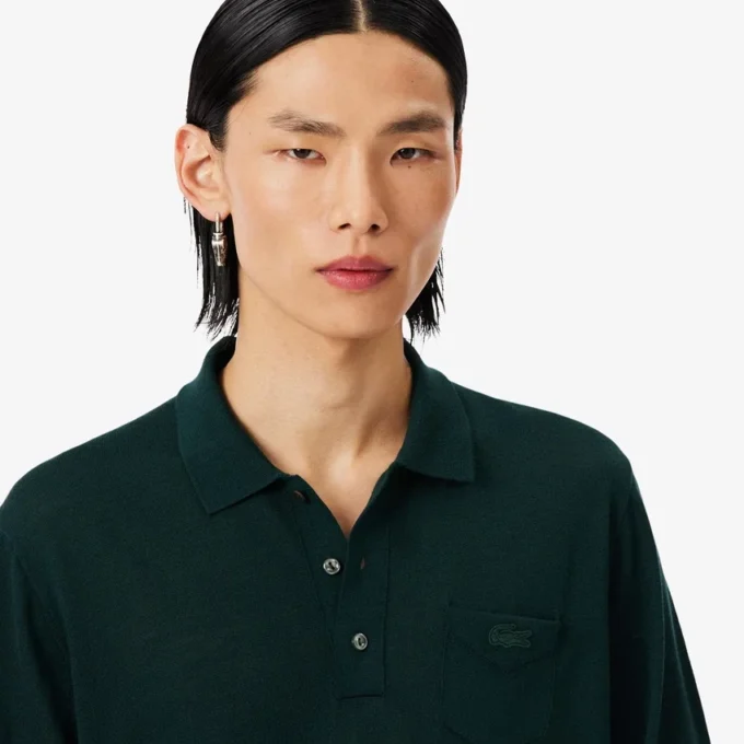 Maglione in lana merino con collo polo della collezione Runway Maglione in lana merino con collo polo della collezione Runway