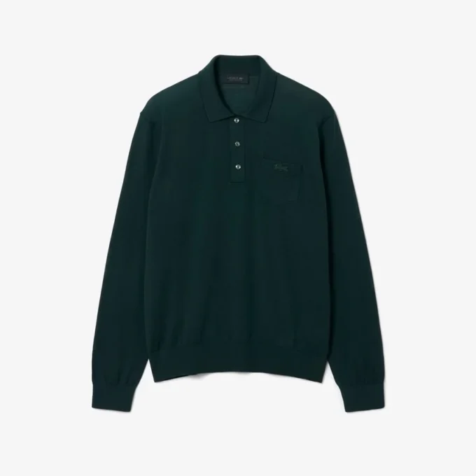 Maglione in lana merino con collo polo della collezione Runway Maglione in lana merino con collo polo della collezione Runway