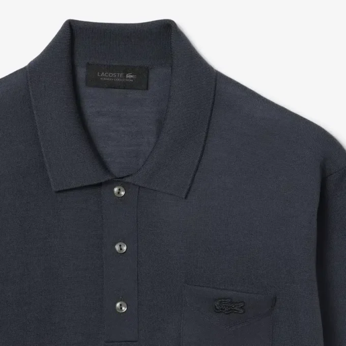 Maglione in lana merino con collo polo della collezione Runway Maglione in lana merino con collo polo della collezione Runway