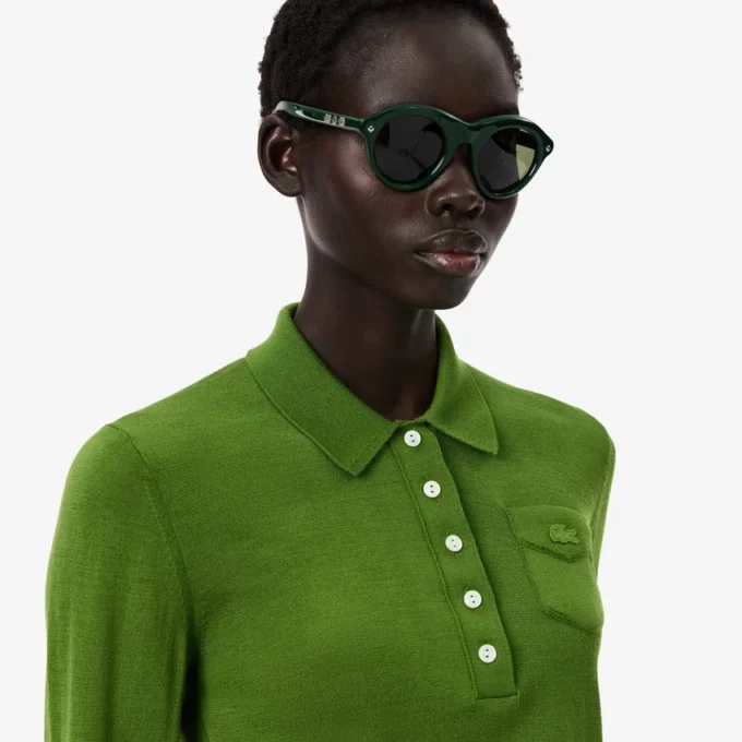 Maglione in lana merino con collo polo Runway Maglione in lana merino con collo polo Runway