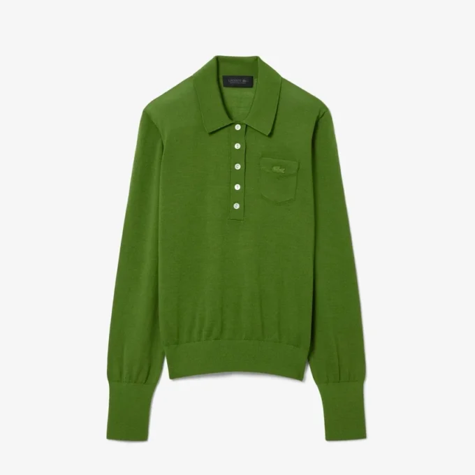 Maglione in lana merino con collo polo Runway Maglione in lana merino con collo polo Runway
