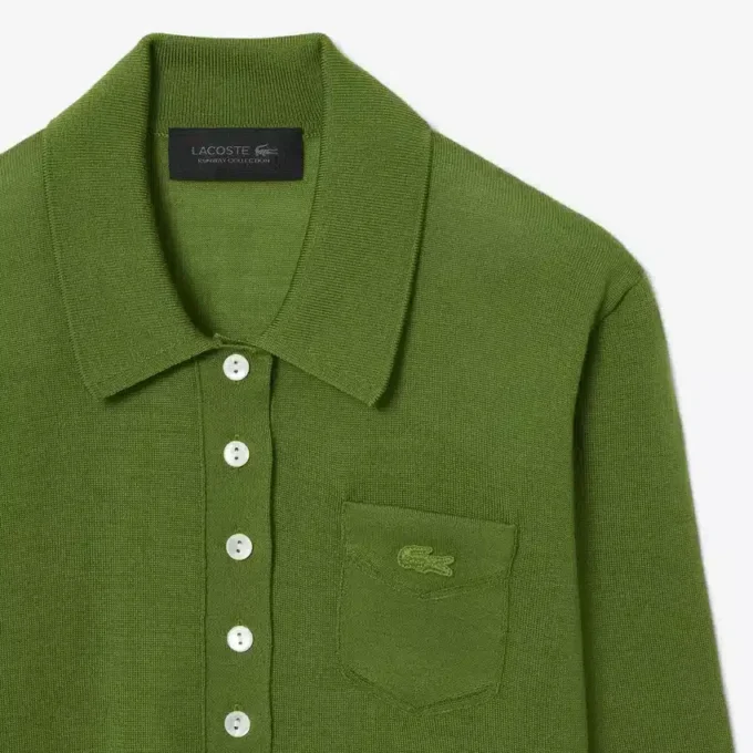 Maglione in lana merino con collo polo Runway Maglione in lana merino con collo polo Runway