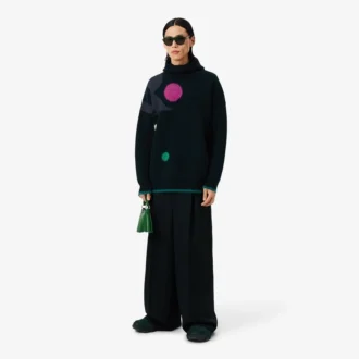 Maglione jacquard con stampa Runway