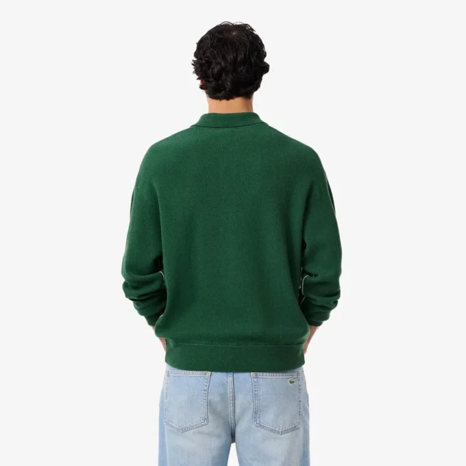 Maglione polo da uomo in lana dalla vestibilità comoda Maglione polo da uomo in lana dalla vestibilità comoda