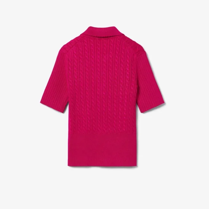 Maglione Runway con collo a polo e lavorazione a trecce Maglione Runway con collo a polo e lavorazione a trecce
