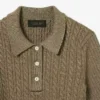 Maglione Runway con collo a polo e lavorazione a trecce Maglione Runway con collo a polo e lavorazione a trecce