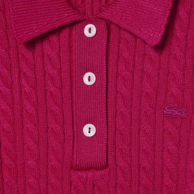 Maglione Runway con collo a polo e lavorazione a trecce Maglione Runway con collo a polo e lavorazione a trecce