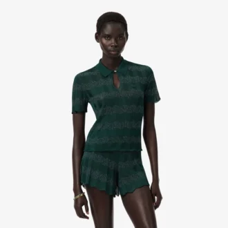 Maglione Runway con collo a polo in punto Pointelle Maglione Runway con collo a polo in punto Pointelle