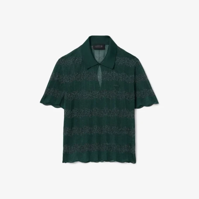 Maglione Runway con collo a polo in punto Pointelle Maglione Runway con collo a polo in punto Pointelle