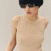 Maglione senza maniche in maglia 3D di lana merino Maglione senza maniche in maglia 3D di lana merino
