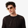 Maglione stampato a maniche corte dalla vestibilità comoda Maglione stampato a maniche corte dalla vestibilità comoda